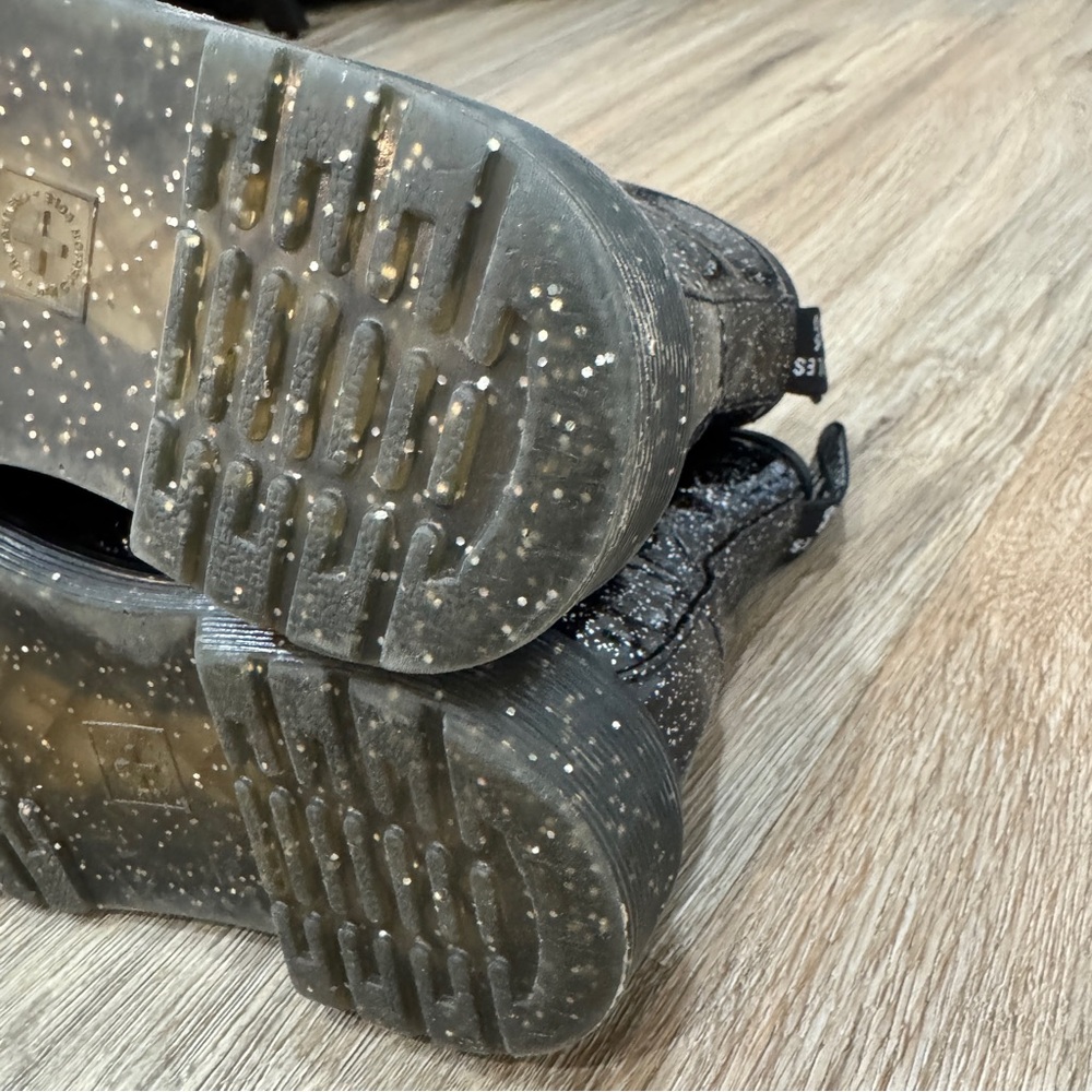 Dr Martens Junior 1460 Lace‎ Up Boots Black Cosmic Glitter AirWair Bouncing US 1 - Picture 7 of 10